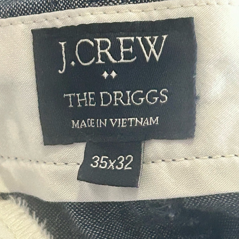 J Crew Driggs Pants Mens 35x32 Linen Blend Chambray Trouser Chino Blue Preppy - Picture 4 of 8
